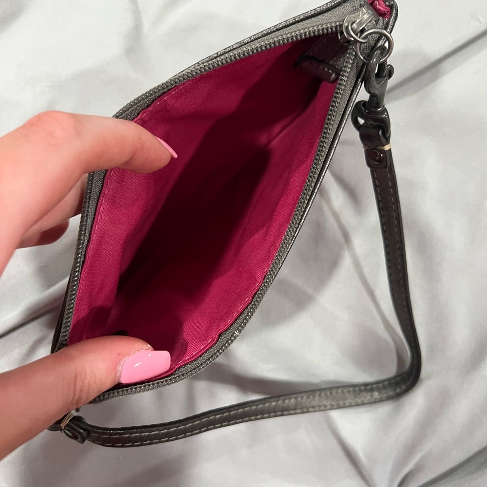 Authentic Patchwork Pink And Silver Wristlet - image 3
